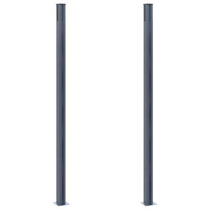 Schuttingpalen 185 Cm Aluminium 2 Donkergrijs