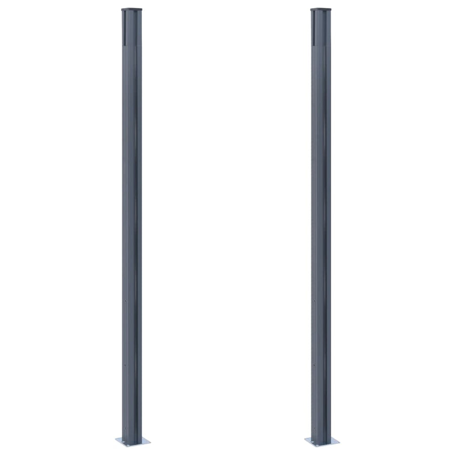 Schuttingpalen 185 Cm Aluminium 2 Donkergrijs