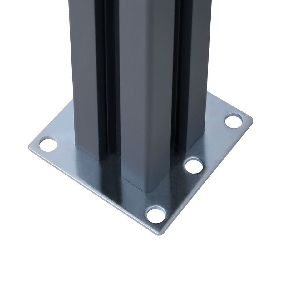 Schuttingpalen 185 Cm Aluminium 2 Donkergrijs