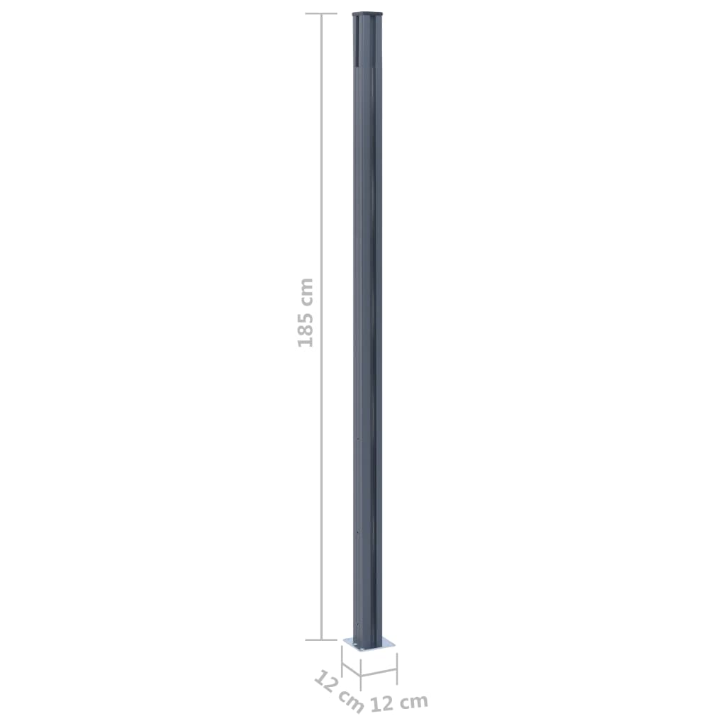 Schuttingpalen 185 Cm Aluminium 2 Donkergrijs