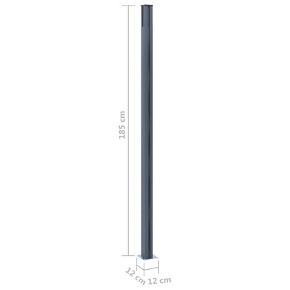 Schuttingpalen 185 Cm Aluminium 2 Donkergrijs