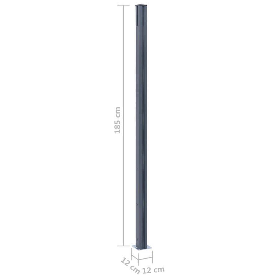 Schuttingpalen 185 Cm Aluminium 2 Donkergrijs