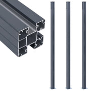 Schuttingpalen aluminium 185 cm donkergrijs 3 stuks