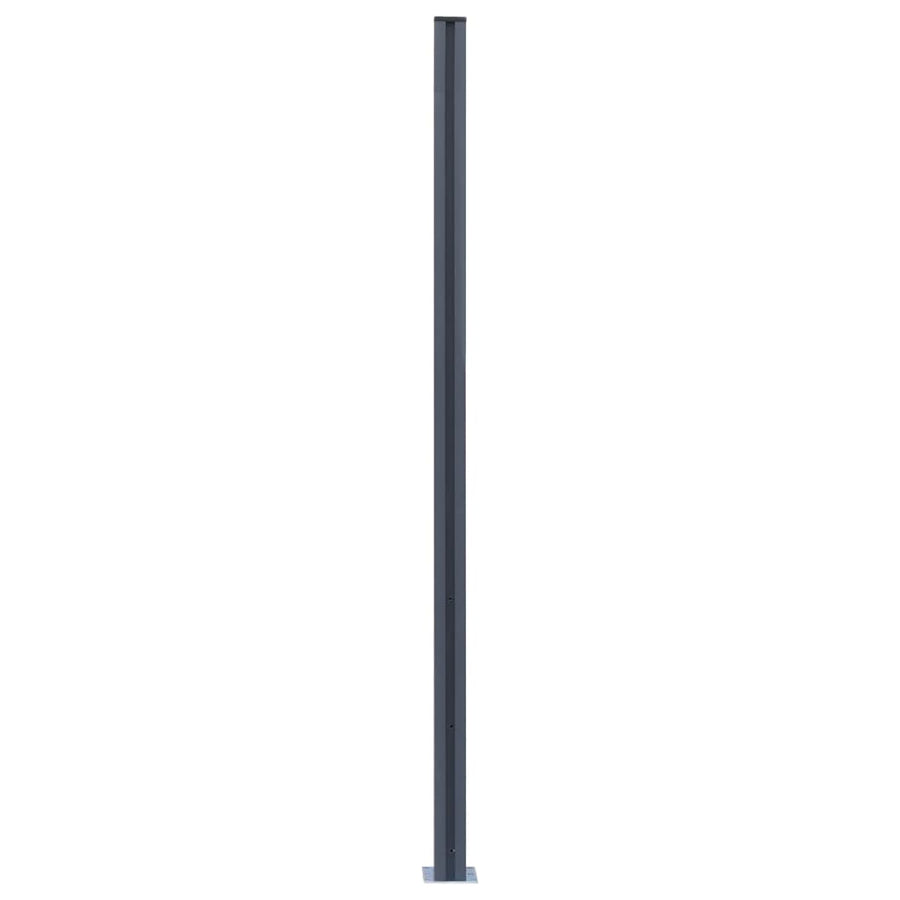 Schuttingpalen 3 st 185 cm aluminium donkergrijs 3 Donkergrijs