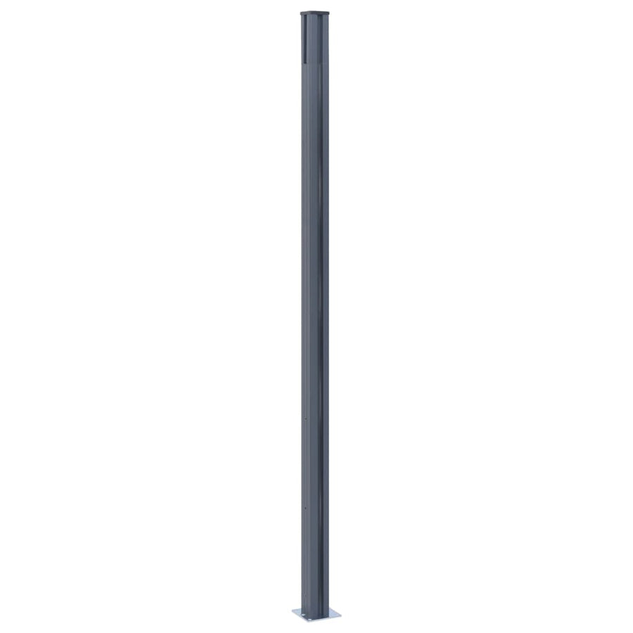 Schuttingpalen 3 st 185 cm aluminium donkergrijs 3 Donkergrijs