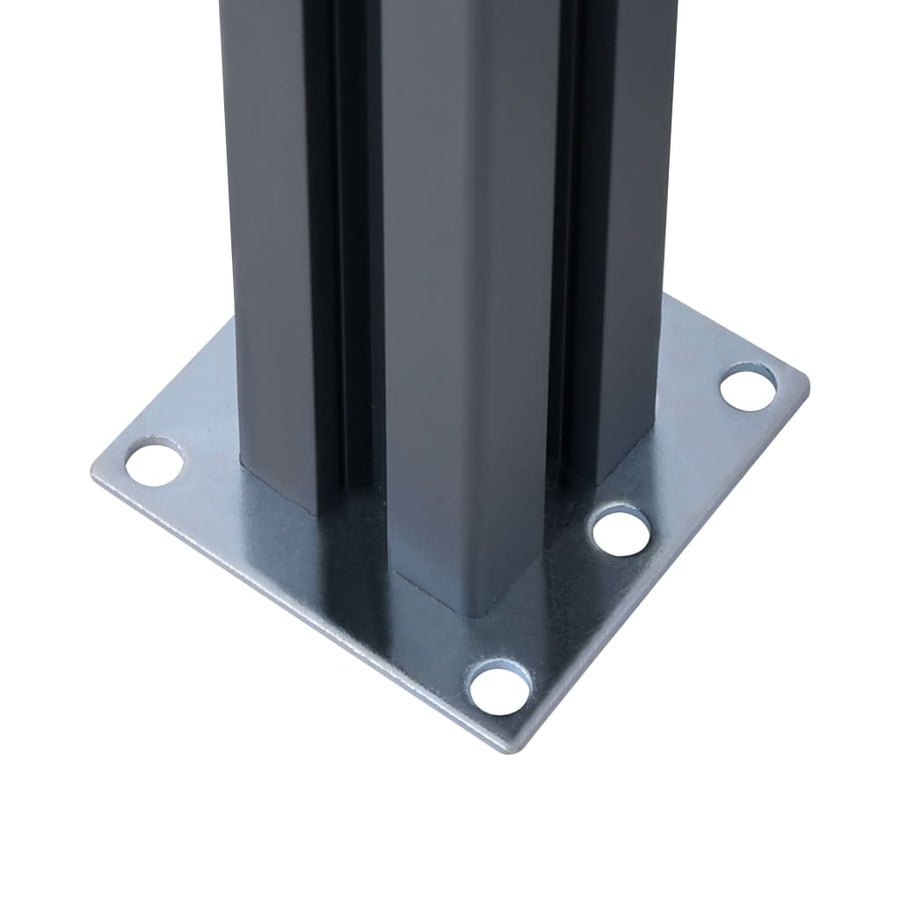 Schuttingpalen 3 st 185 cm aluminium donkergrijs 3 Donkergrijs