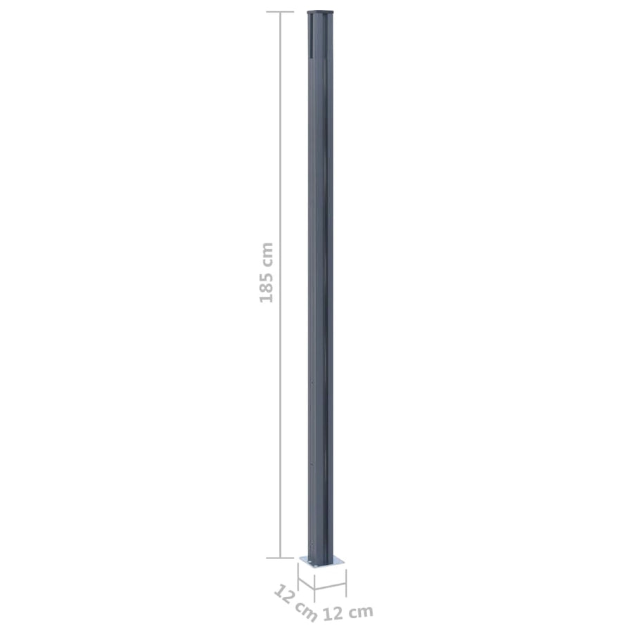 Schuttingpalen 3 st 185 cm aluminium donkergrijs 3 Donkergrijs