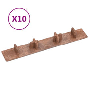 Terrasafdekkappen 10 stuks kunststof 15x2.5 cm bruin