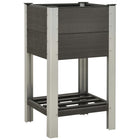 Plantenbak verhoogd met schap 50x50x90 cm grijs