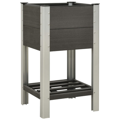 Plantenbak Verhoogd Met Schap Hkc Grijs 50 x 50 x 90 cm