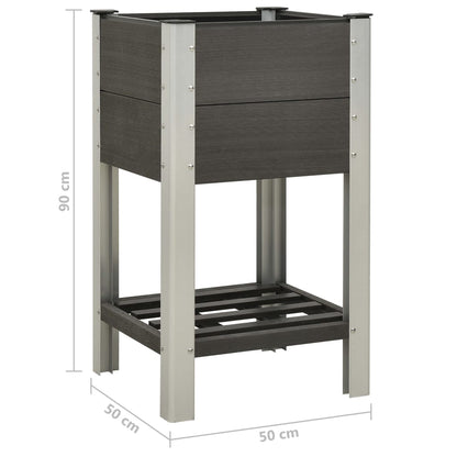 Plantenbak Verhoogd Met Schap Hkc Grijs 50 x 50 x 90 cm