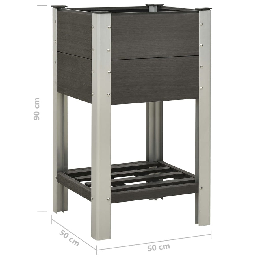 Plantenbak Verhoogd Met Schap Hkc Grijs 50 x 50 x 90 cm