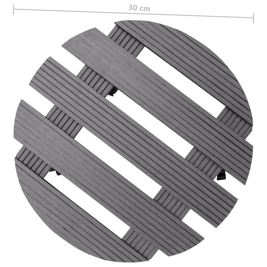 Plantentrolleys Ø30X7,5 Cm Hkc 2 Grijs Rond