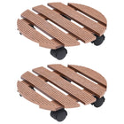 Plant trolleys 2 pcs Ø30x7.5 cm HKC brown