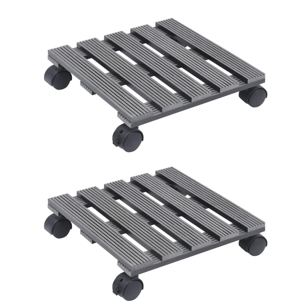 Plantentrolleys 30X30X7,5 Cm Hkc 2 Grijs Vierkant
