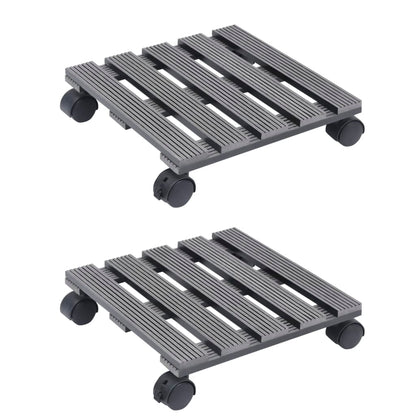 Plantentrolleys 30X30X7,5 Cm Hkc 2 Grijs Vierkant