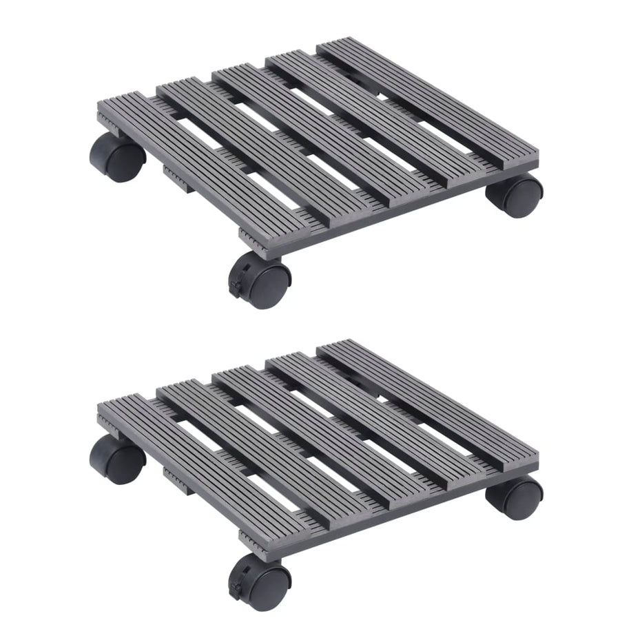 Plantentrolleys 30X30X7,5 Cm Hkc 2 Grijs Vierkant