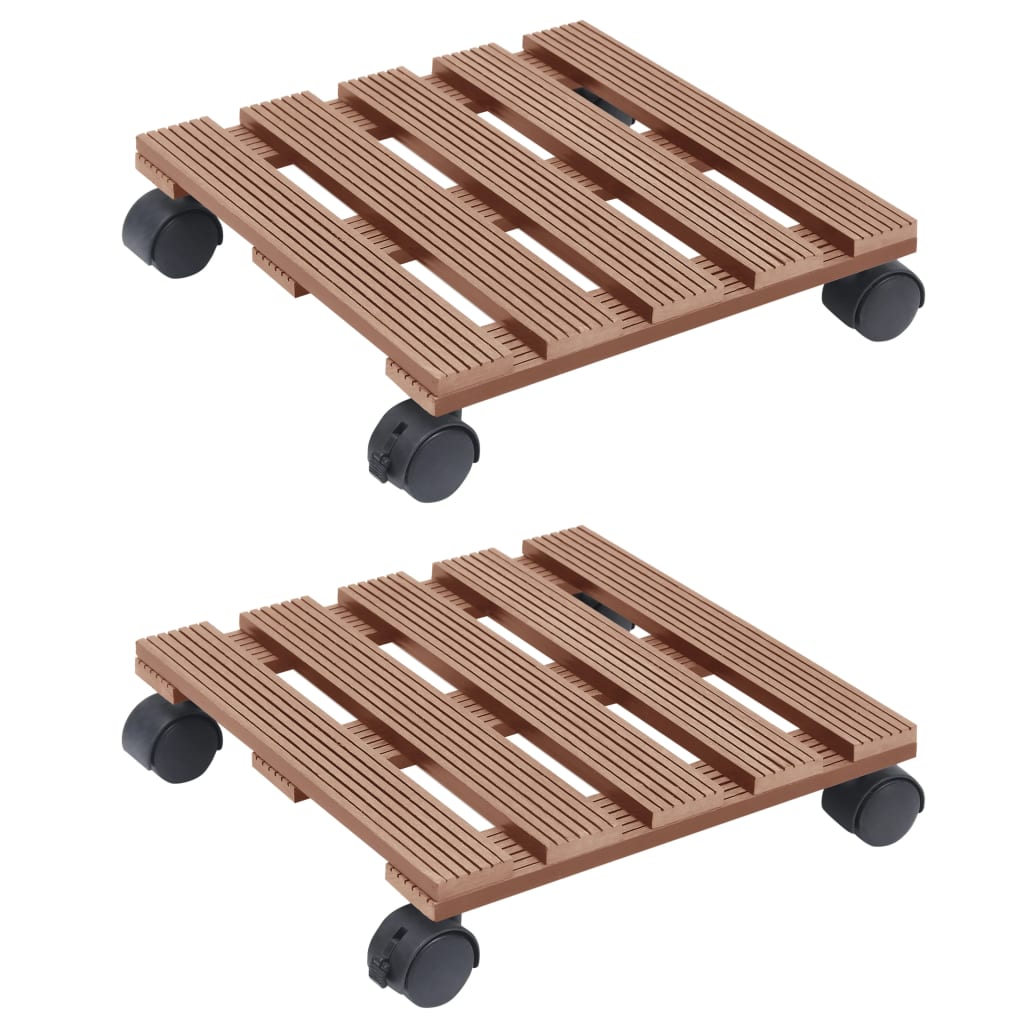 Plantentrolleys 30X30X7,5 Cm Hkc 2 Bruin Vierkant
