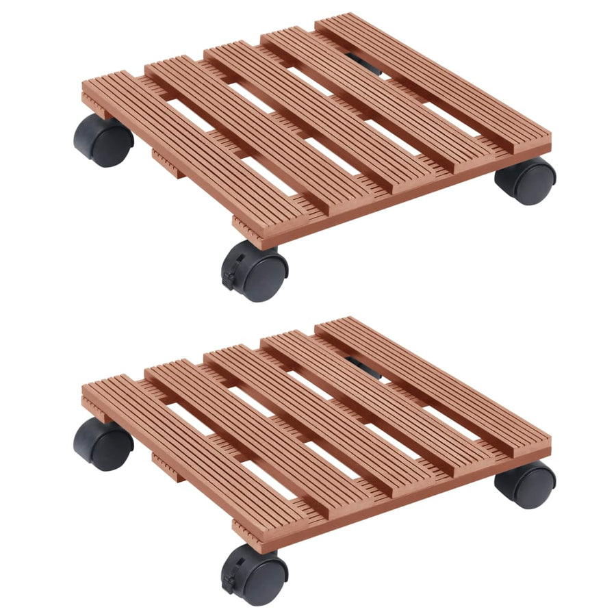 Plantentrolleys 30X30X7,5 Cm Hkc 2 Bruin Vierkant