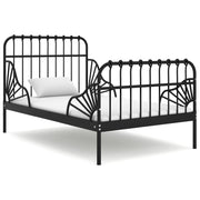 Bedframe metaal verlengbaar zwart 80x130/200 cm