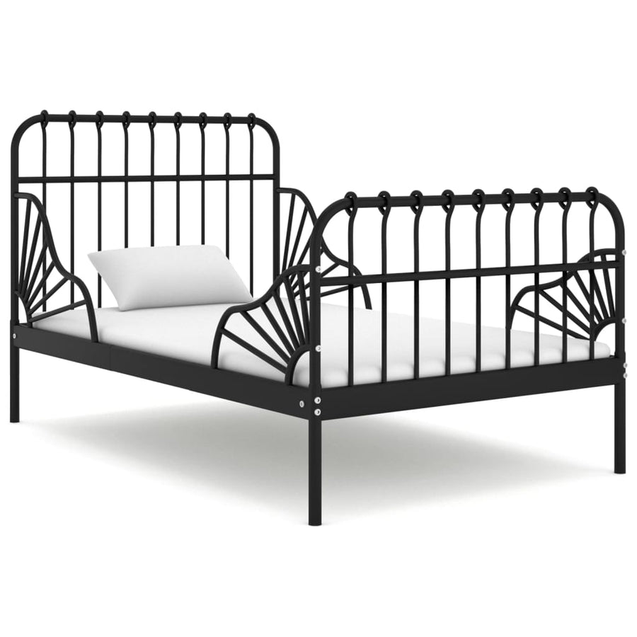 Bedframe Verlengbaar Metaal 80X130/200 Cm Zwart