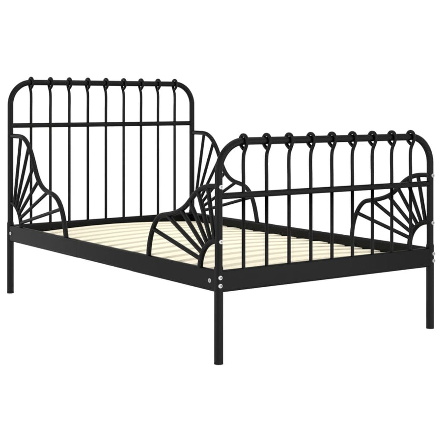 Bedframe Verlengbaar Metaal 80X130/200 Cm Zwart