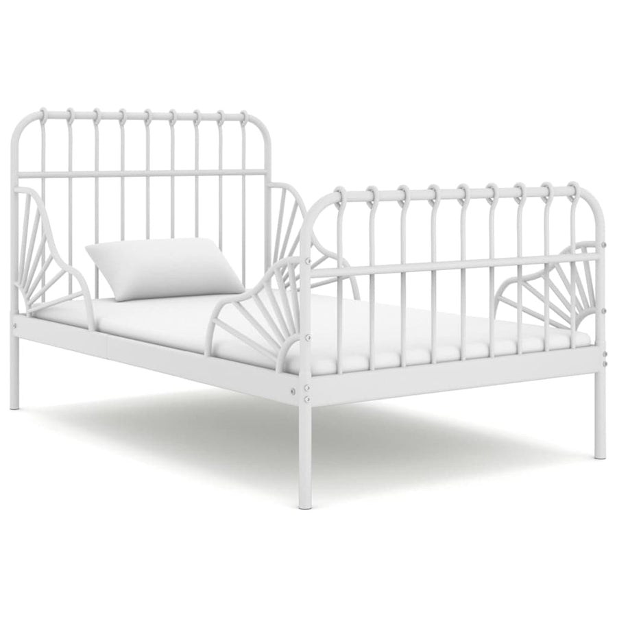 Bedframe Verlengbaar Metaal 80X130/200 Cm Wit