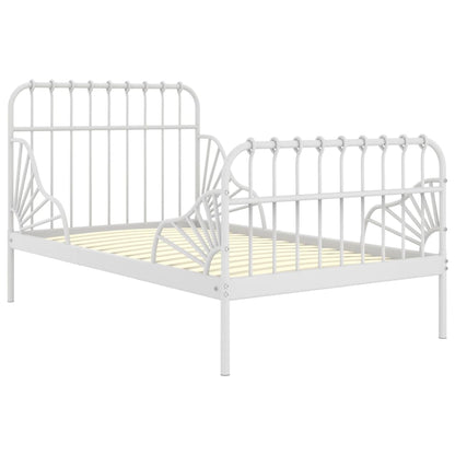 Bedframe Verlengbaar Metaal 80X130/200 Cm Wit