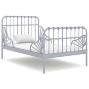 Bedframe metaal 80x130/200 cm grijs verlengbaar