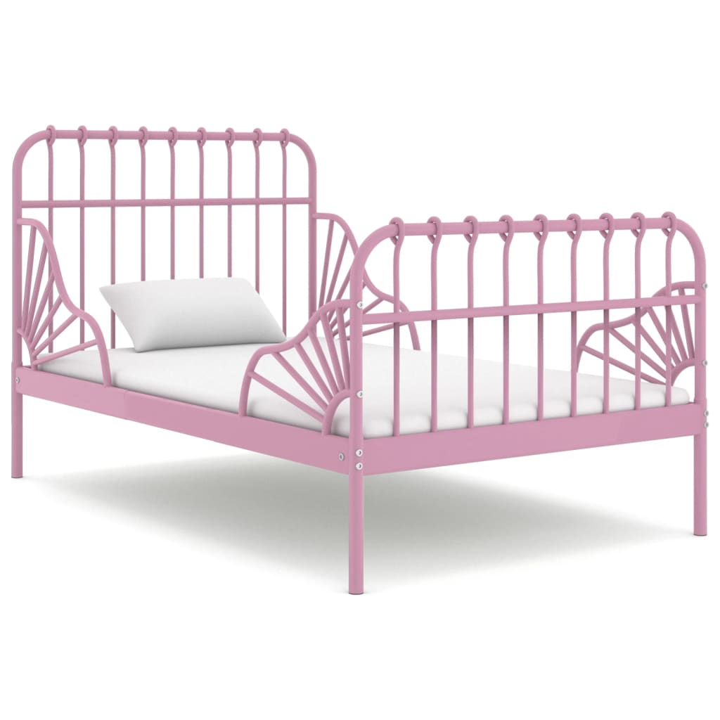 Bedframe Verlengbaar Metaal 80X130/200 Cm Roze
