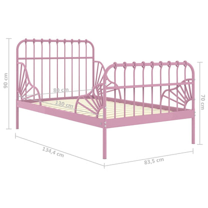 Bedframe Verlengbaar Metaal 80X130/200 Cm Roze