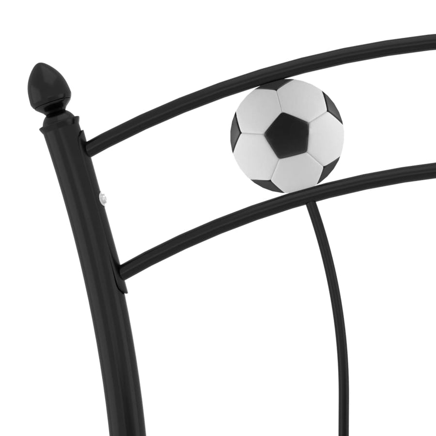 Bedframe Met Voetbaldesign Metaal 90X200 Cm Zwart