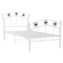 Bedframe Met Voetbaldesign Metaal 90X200 Cm Wit