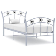 Bedframe metaal 90x200 cm grijs voetbaldesign