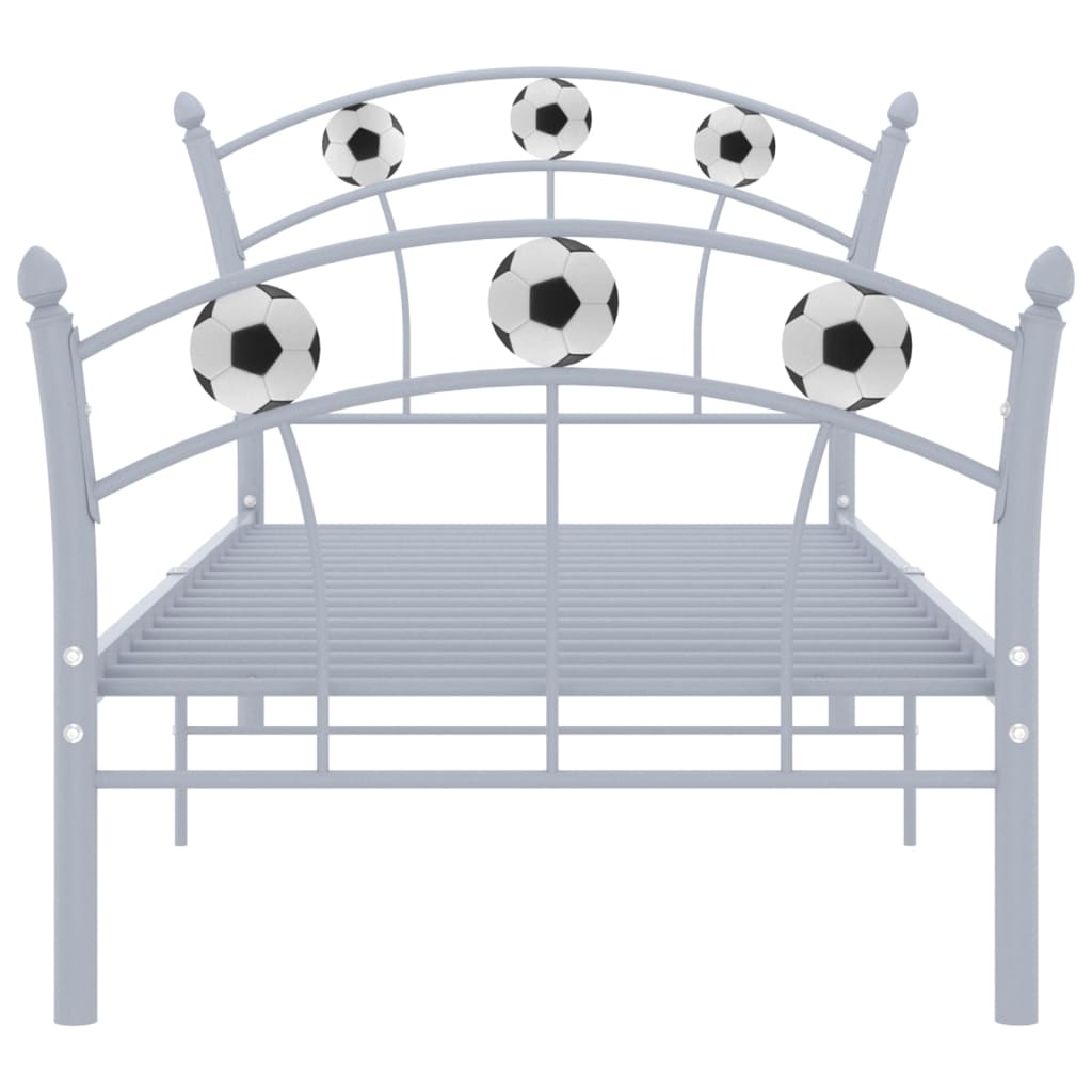 Bedframe met voetbaldesign metaal grijs 90x200 cm Grijs