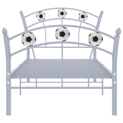 Bedframe met voetbaldesign metaal grijs 90x200 cm Grijs
