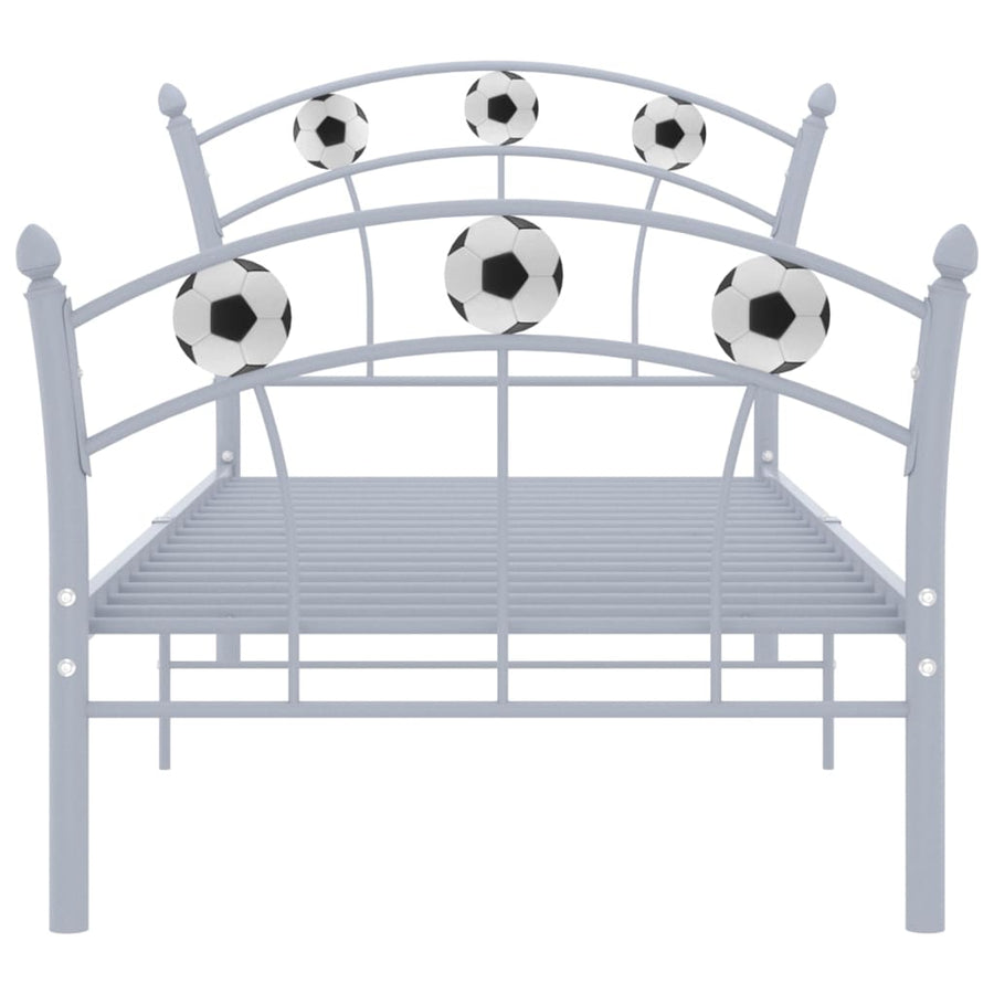 Bedframe Met Voetbaldesign Metaal 90X200 Cm Grijs