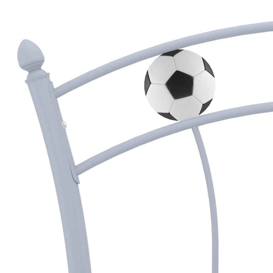 Bedframe Met Voetbaldesign Metaal 90X200 Cm Grijs