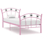 Bedframe Met Voetbaldesign Metaal 90X200 Cm Roze