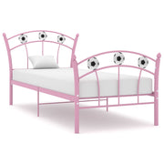 Bedframe voetbaldesign roze 90x200 cm metaal