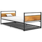 Extendable metal bed frame black 90x200 cm