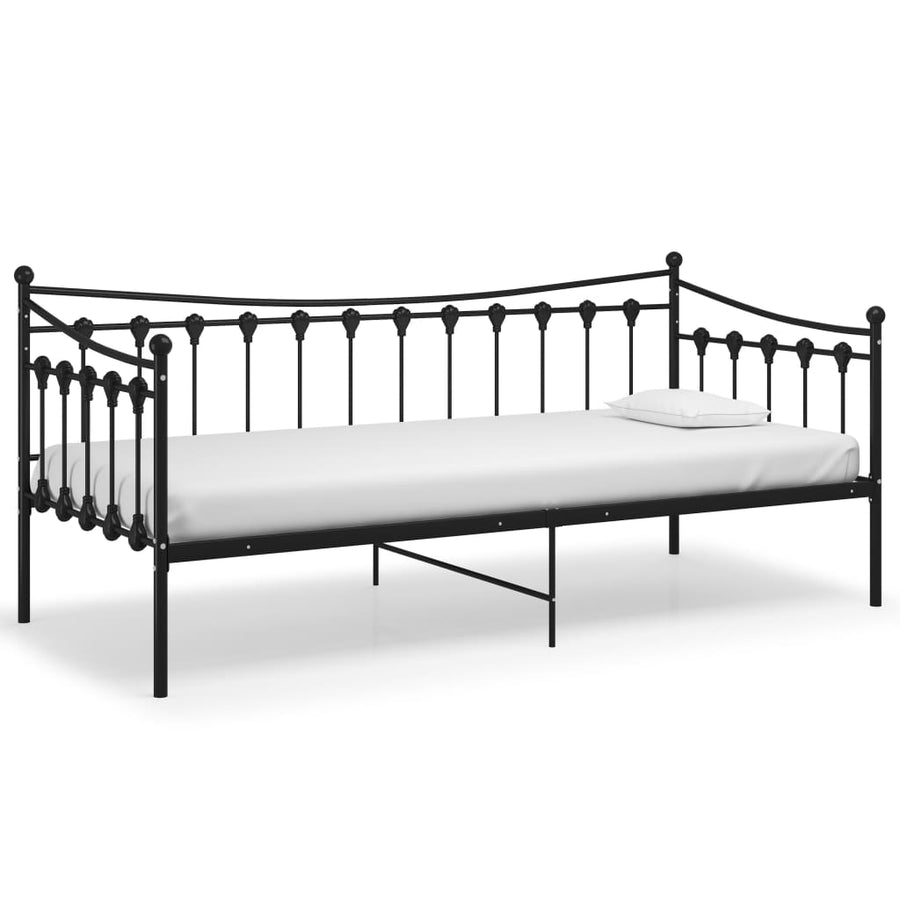 Slaapbankframe Metaal 90X200 Cm Zwart