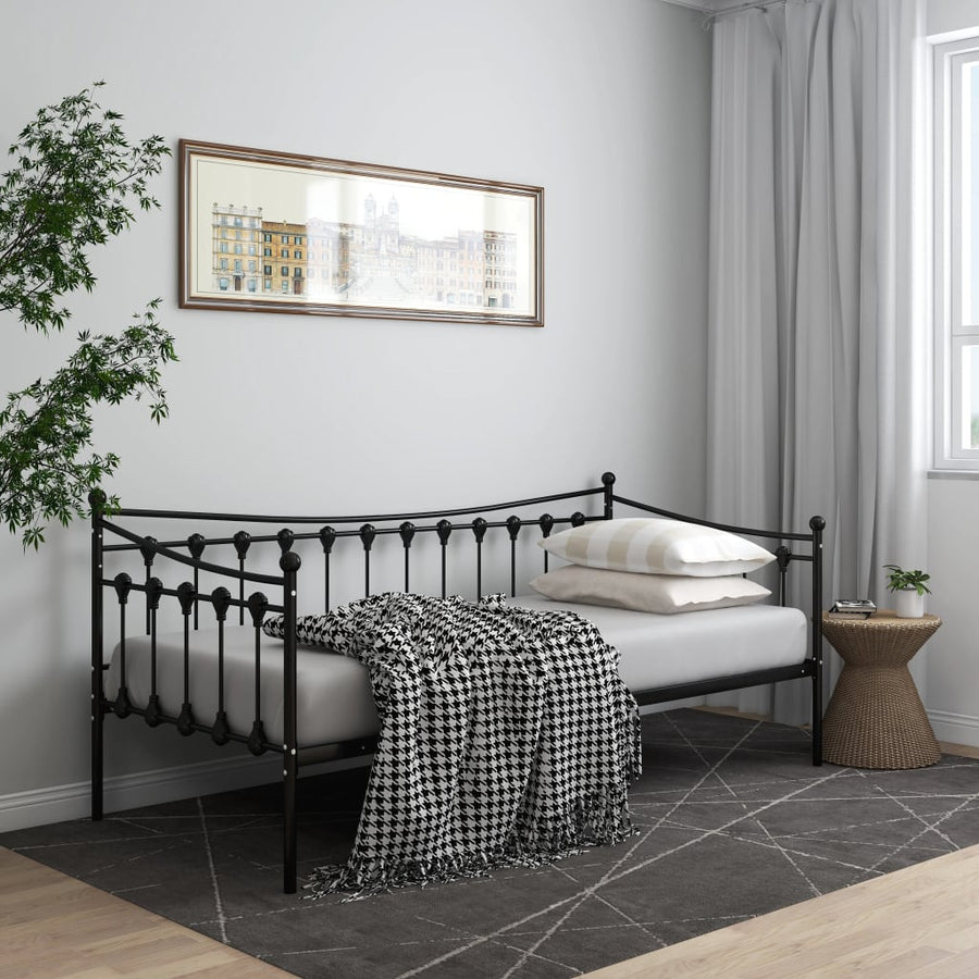 Slaapbankframe Metaal 90X200 Cm Zwart