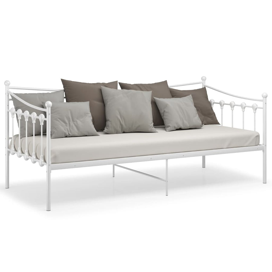 Slaapbankframe Metaal 90X200 Cm Wit