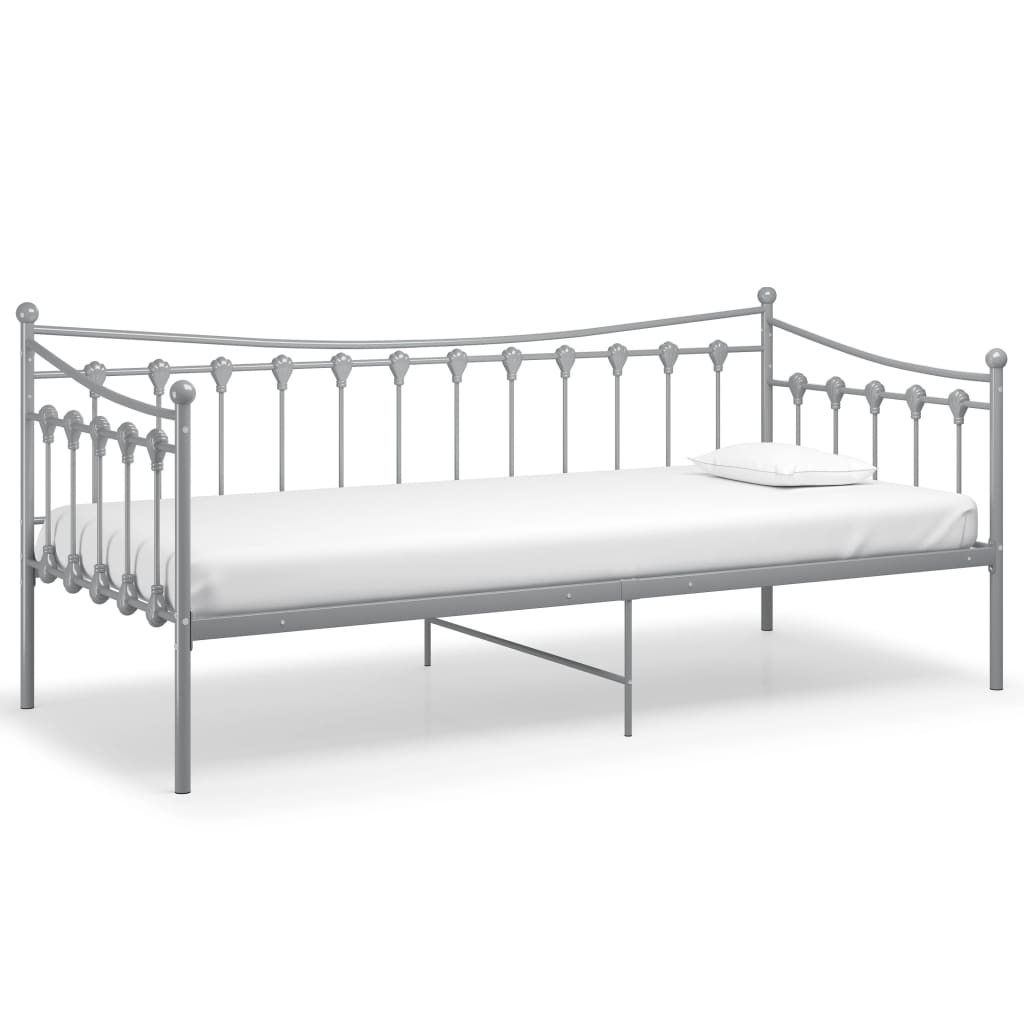 Slaapbankframe Metaal 90X200 Cm Grijs