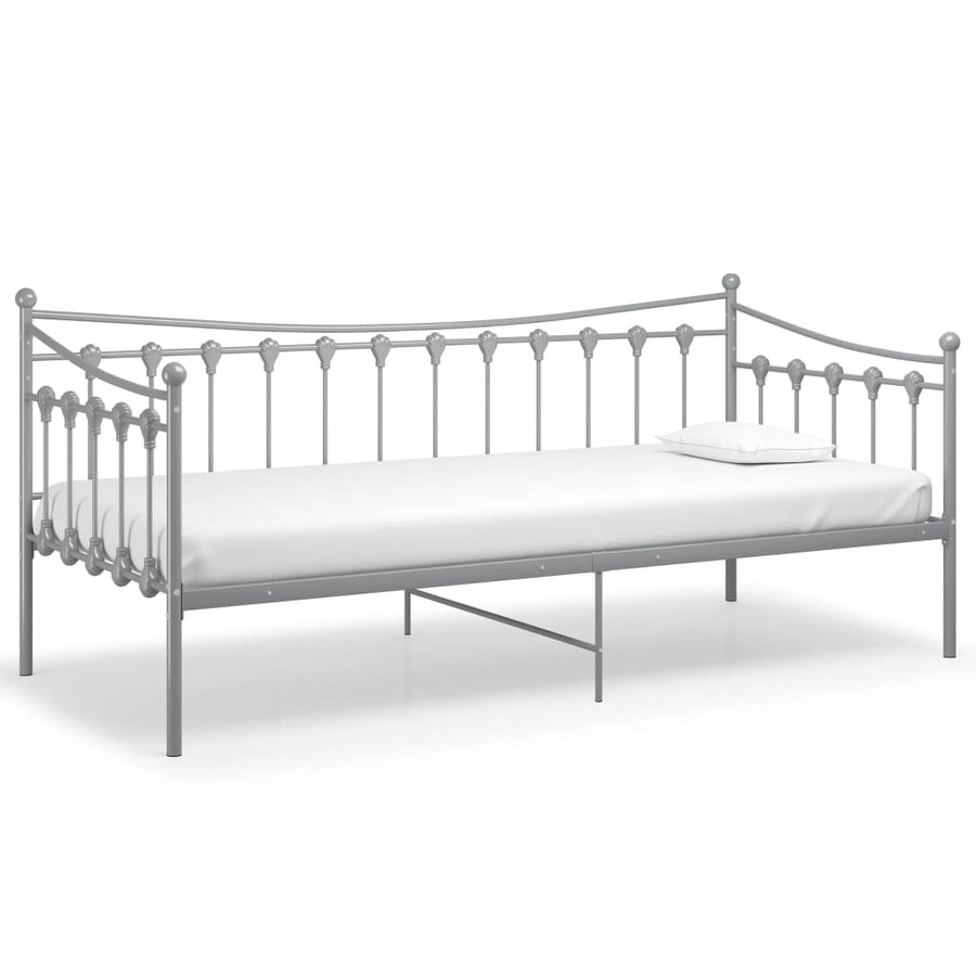 Slaapbankframe Metaal 90X200 Cm Grijs
