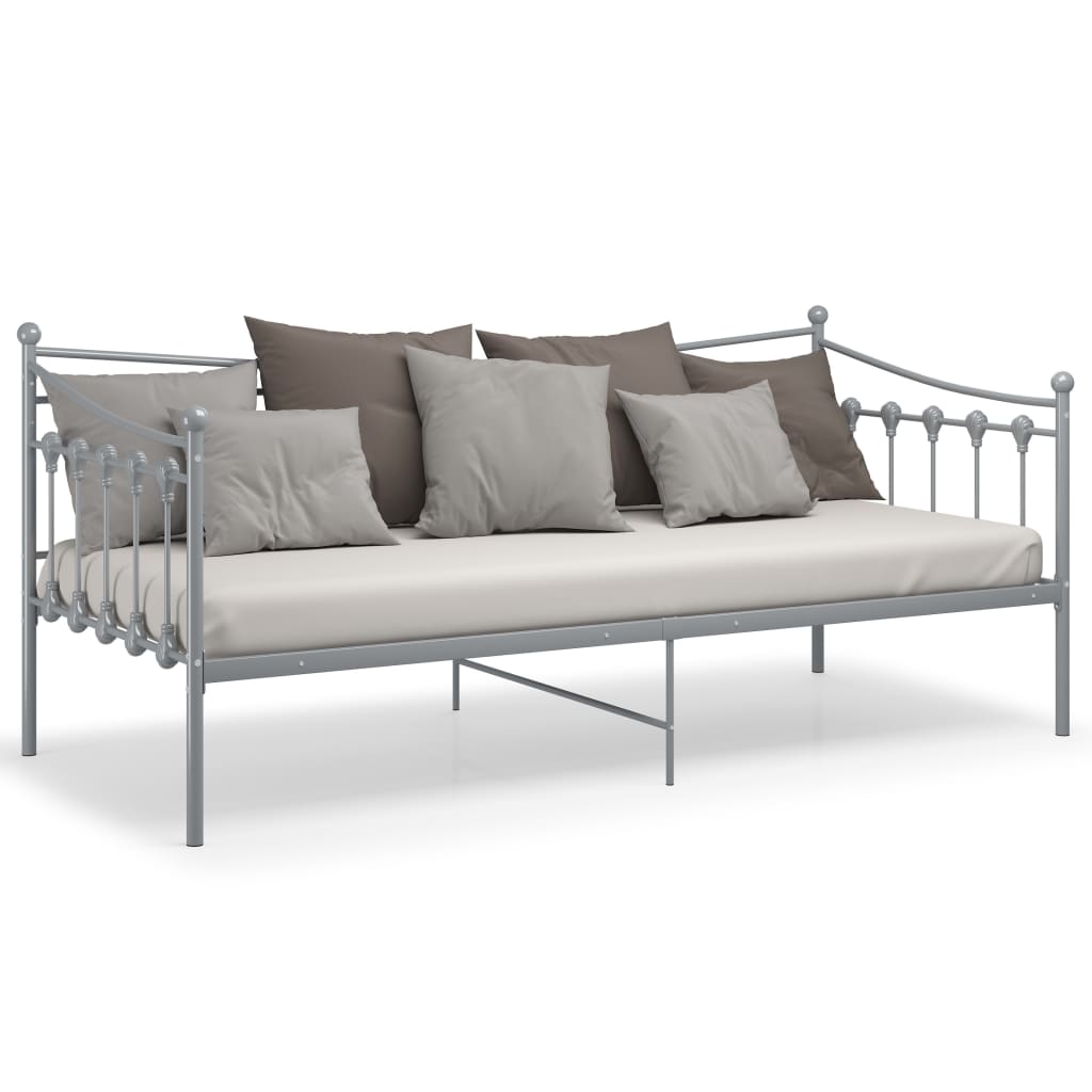 Slaapbankframe Metaal 90X200 Cm Grijs