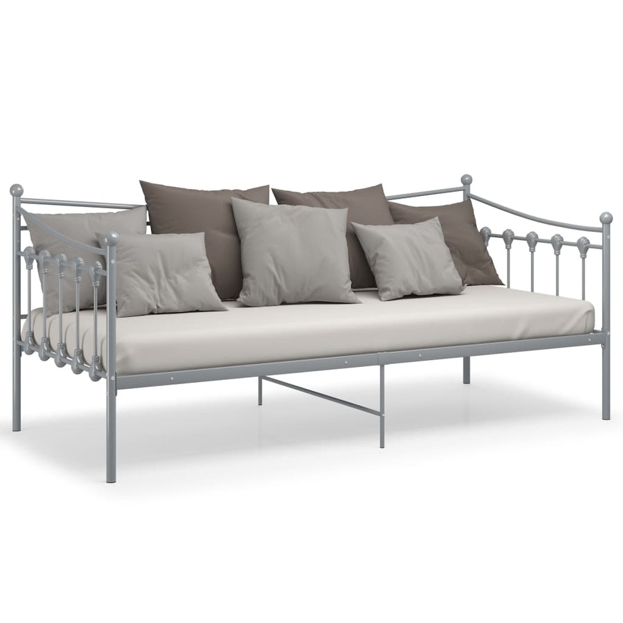 Slaapbankframe Metaal 90X200 Cm Grijs