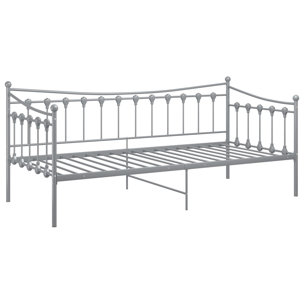 Slaapbankframe Metaal 90X200 Cm Grijs