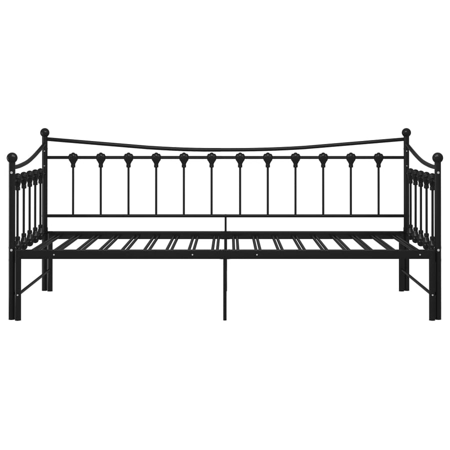 Slaapbankframe Uittrekbaar Metaal 90X200 Cm Zwart